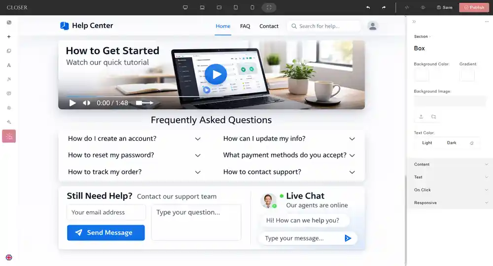video FAQ for website