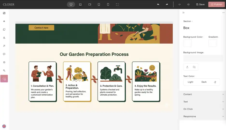 build a landing page landing page no code